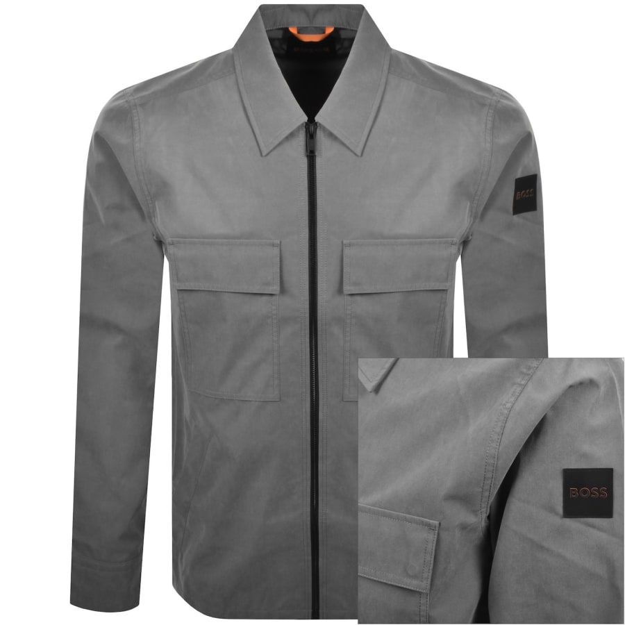 BOSS Lozzy M Overshirt Grey | Mainline Menswear us